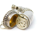 Sampson Mordan Victorian Sterling Silver Bugle Horn Vinaigrette Antique 1870 Victorian