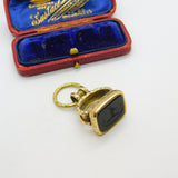 Early Victorian Pinchbeck Gold Carved Bloodstone 'I Tend & Protect' Fob c1840
