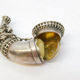 Sampson Mordan Victorian Sterling Silver Bugle Horn Vinaigrette Antique 1870 Victorian