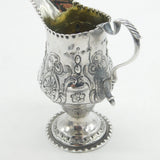 George III Sterling Silver Floral Pattern Pedestal Cream Jug Antique c1760