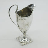 George III Sterling Silver Pedestal Helmet Cream Jug Antique 1788 London AF