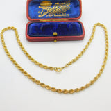 9ct Yellow Gold Essential Rope Chain Necklace 1959 London 16" Length