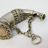 Sampson Mordan Victorian Sterling Silver Bugle Horn Vinaigrette Antique 1870 Victorian