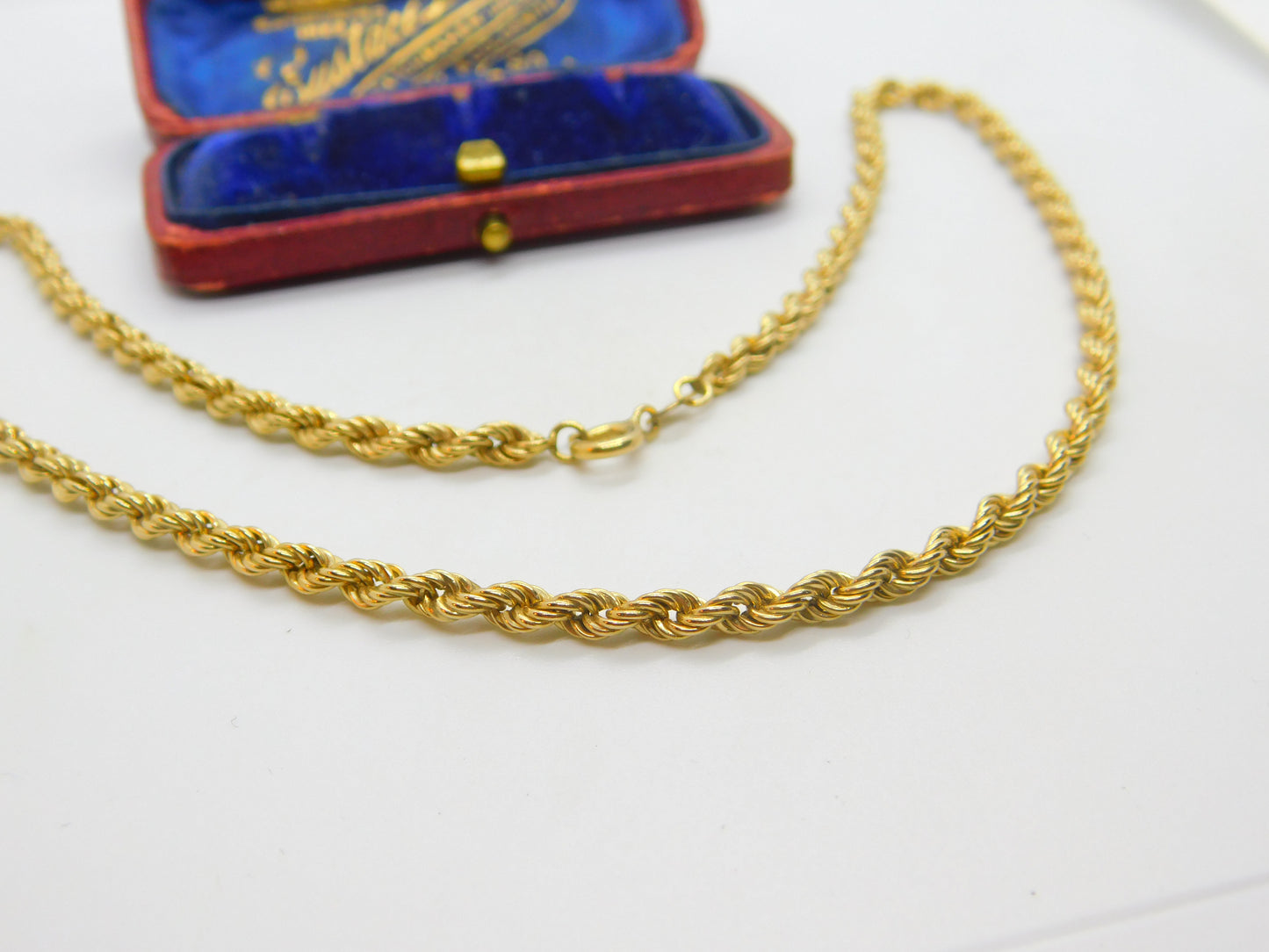 9ct Yellow Gold Essential Rope Chain Necklace 1959 London 16" Length