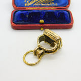 Early Victorian Pinchbeck Gold Carved Bloodstone 'I Tend & Protect' Fob c1840