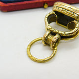 Early Victorian Pinchbeck Gold Carved Bloodstone 'I Tend & Protect' Fob c1840
