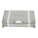 Art Deco Sterling Silver Engine Turned Cigarette Box Antique 1936 Birmingham