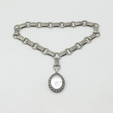 Victorian Sterling Silver Mourning Locket Collar Necklace 1892 Birmingham Antique