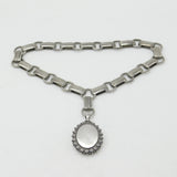 Victorian Sterling Silver Mourning Locket Collar Necklace 1892 Birmingham Antique