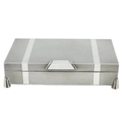 Art Deco Sterling Silver Engine Turned Cigarette Box Antique 1936 Birmingham