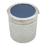 Edwardian Sterling Silver Cut Glass Mirror & Frame Vanity Jar Antique 1909 Birmingham