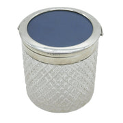 Edwardian Sterling Silver Cut Glass Mirror & Frame Vanity Jar Antique 1909 Birmingham