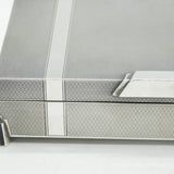 Art Deco Sterling Silver Engine Turned Cigarette Box Antique 1936 Birmingham
