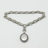 Victorian Sterling Silver Mourning Locket Collar Necklace 1892 Birmingham Antique
