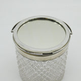 Edwardian Sterling Silver Cut Glass Mirror & Frame Vanity Jar Antique 1909 Birmingham