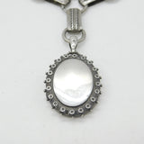 Victorian Sterling Silver Mourning Locket Collar Necklace 1892 Birmingham Antique