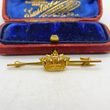 9ct Yellow Gold Royal Navy Sweetheart Brooch WW1 Antique c1915