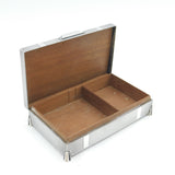 Art Deco Sterling Silver Engine Turned Cigarette Box Antique 1936 Birmingham