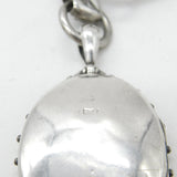 Victorian Sterling Silver Mourning Locket Collar Necklace 1892 Birmingham Antique