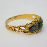 George III 18ct Yellow Gold, Emerald & Sapphire Dress Ring Antique c1800