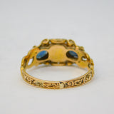 George III 18ct Yellow Gold, Emerald & Sapphire Dress Ring Antique c1800
