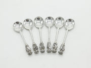 Set of Six Sterling Silver Seal Top Apostle Teaspoons 1916 Sheffield Antique