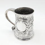 George III Large Sterling Silver Floral Quart Tankard 1766 London John Moore