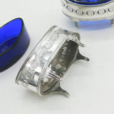 George III Sterling Silver Floral Pattern Salt Cellars Pair Antique 1788 London