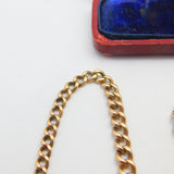 Edwardian 9ct Rose Gold Graduating Albert Curb Watch Chain c1910 Antique
