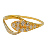 21ct Two-Tone Gold & Spinel Set Snake or Serpent Ring Vintage c1970 Indian