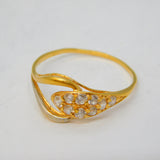 21ct Two-Tone Gold & Spinel Set Snake or Serpent Ring Vintage c1970 Indian