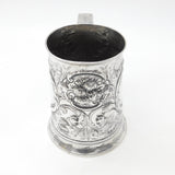 George III Large Sterling Silver Floral Quart Tankard 1766 London John Moore