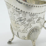 Sterling Silver Countryside Pattern Cows & Birds Cream Jug Antique 1928 London