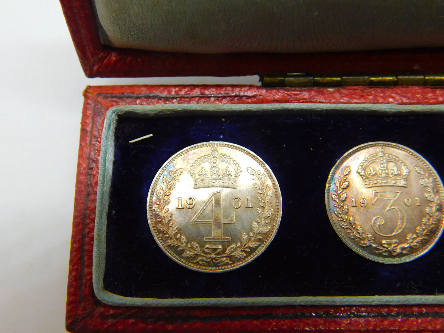 Queen Victoria Maundy Coin Set In Original Display Box 1901 NUNC Condition