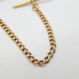 Edwardian 9ct Rose Gold Graduating Albert Curb Watch Chain c1910 Antique