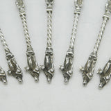 Victorian Sterling Silver Roman Coin & Apostle Teaspoons & Tongs Set 1888 London
