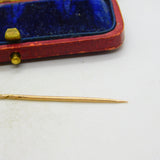 Victorian 15ct Yellow Gold Seed Pearl Set 'W' Initial Stick Pin Antique c1890