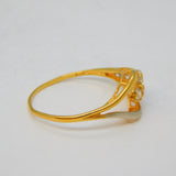 21ct Two-Tone Gold & Spinel Set Snake or Serpent Ring Vintage c1970 Indian