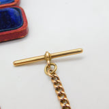 Edwardian 9ct Rose Gold Graduating Albert Curb Watch Chain c1910 Antique