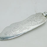 Irish Sterling Silver & Connemara Marble Handled Boxed Cake Slice Vintage Dublin