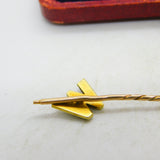 Victorian 15ct Yellow Gold Seed Pearl Set 'W' Initial Stick Pin Antique c1890