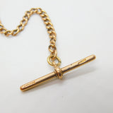 Edwardian 9ct Rose Gold Graduating Albert Curb Watch Chain c1910 Antique