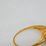 21ct Two-Tone Gold & Spinel Set Snake or Serpent Ring Vintage c1970 Indian