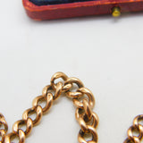 Edwardian 9ct Rose Gold Graduating Albert Curb Watch Chain c1910 Antique