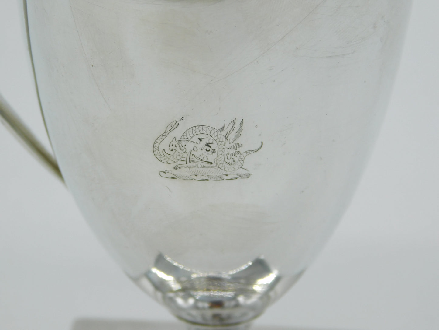 George III Sterling Silver Crested Helmet Cream Jug Antique 1794 London
