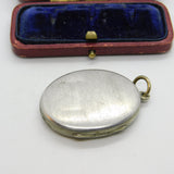 Victorian Sterling Silver Back & Front Aesthetic Stork Locket Antique c1880
