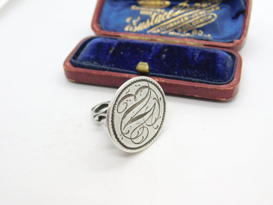 Georgian Sterling Silver Monogram Fob Seal c1770 London Benjamin Bickerton