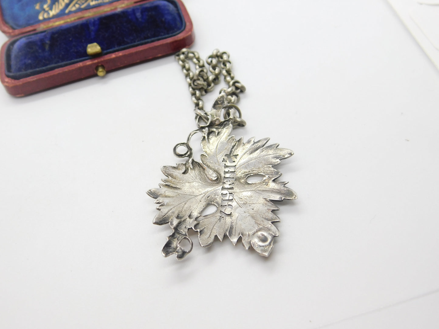 Georgian Sterling Silver Vine Leaf Sherry Decanter Label 1836 London Antique