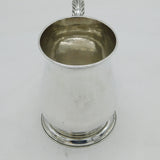 George III Sterling Silver Baluster Pint Tankard Antique 1757 London Samuel Wood