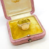 9ct Yellow Gold Essential Gents Signet Ring Vintage 1971 Birmingham Size V UK
